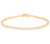 Diamonique Sterling Silver Goldclad Princess-cut Tennis Bracelet, 8"